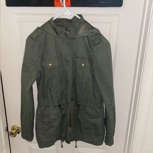 Green utility jacket, girls size small.